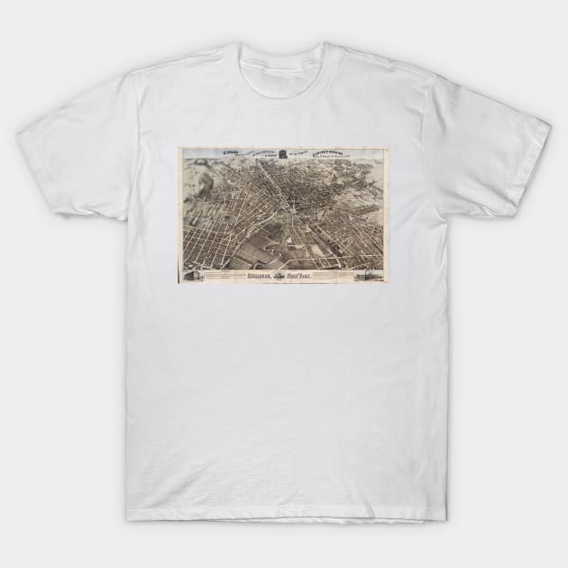 Vintage Pictorial Map of Syracuse New York (1874) T-Shirt by Bravuramedia